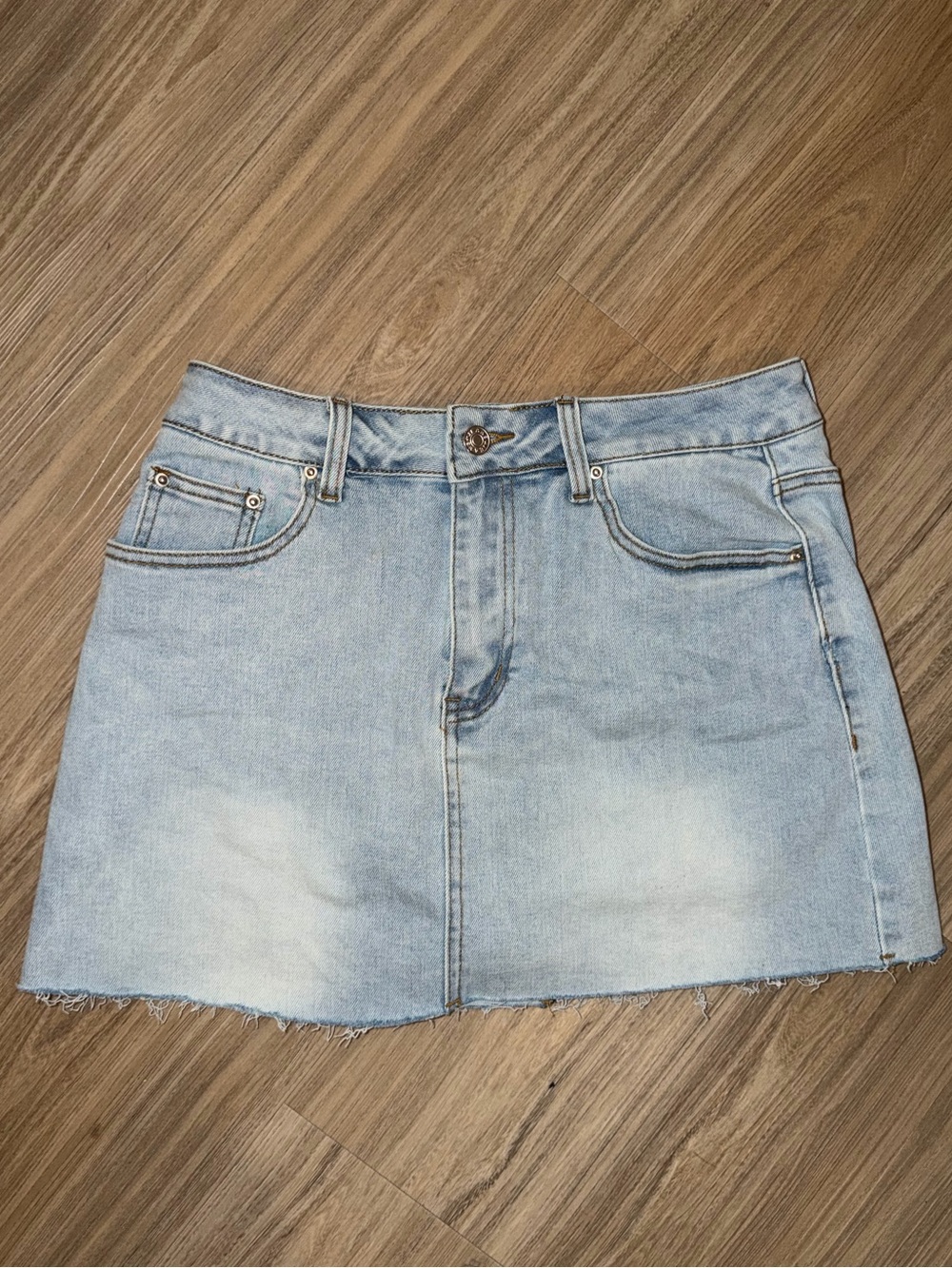 Light Blue Denim Mini Skirt - Classic Casual Style